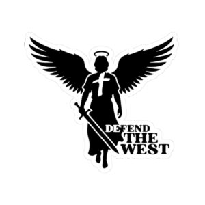 Defend the West Angel Warrior Kiss-Cut Sticker